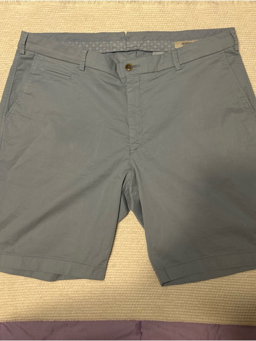 Men's Gray Flat-Front Casual Shorts